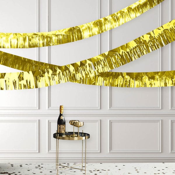 16 ft Metallic Foil Fringe Tassels Hanging Garland - Party Decorations for Birthday, Wedding, Baby Shower & Home Decoration