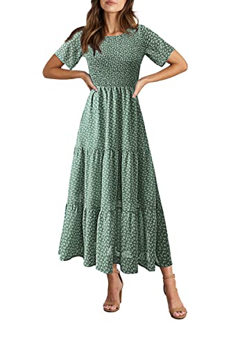 Floral Green White