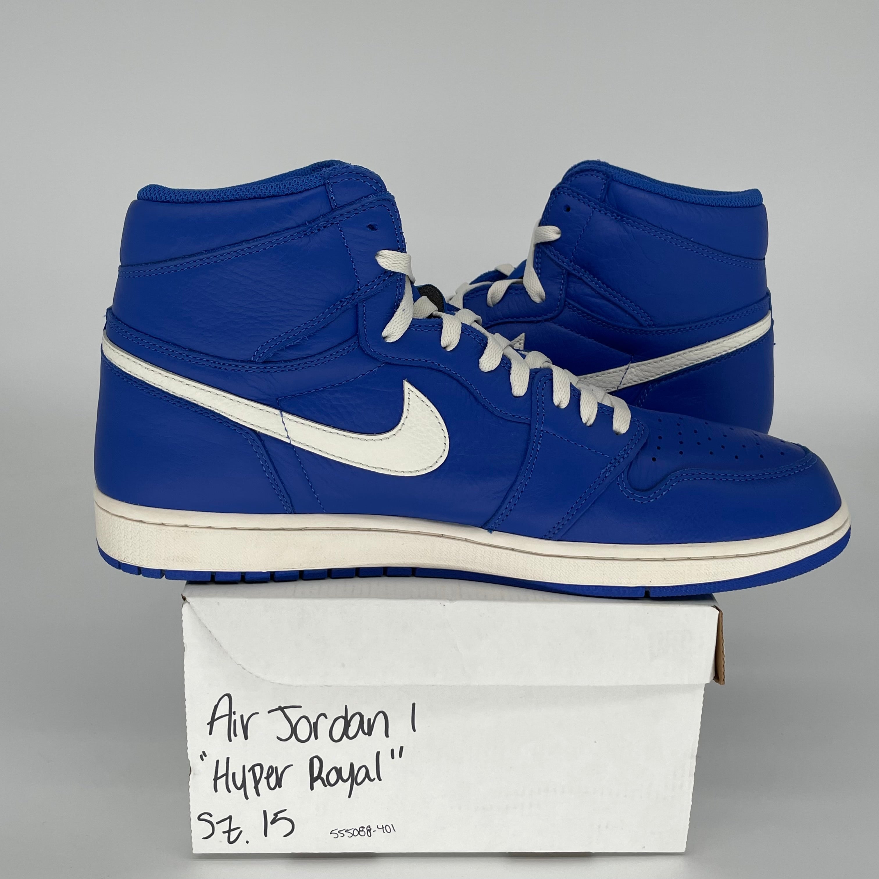 AIR JORDAN 1 HYPER ROYAL Size 15 Men's Basketball Shoes - 555088-401 | High-Top Sneakers for Streetwear & Court Performance