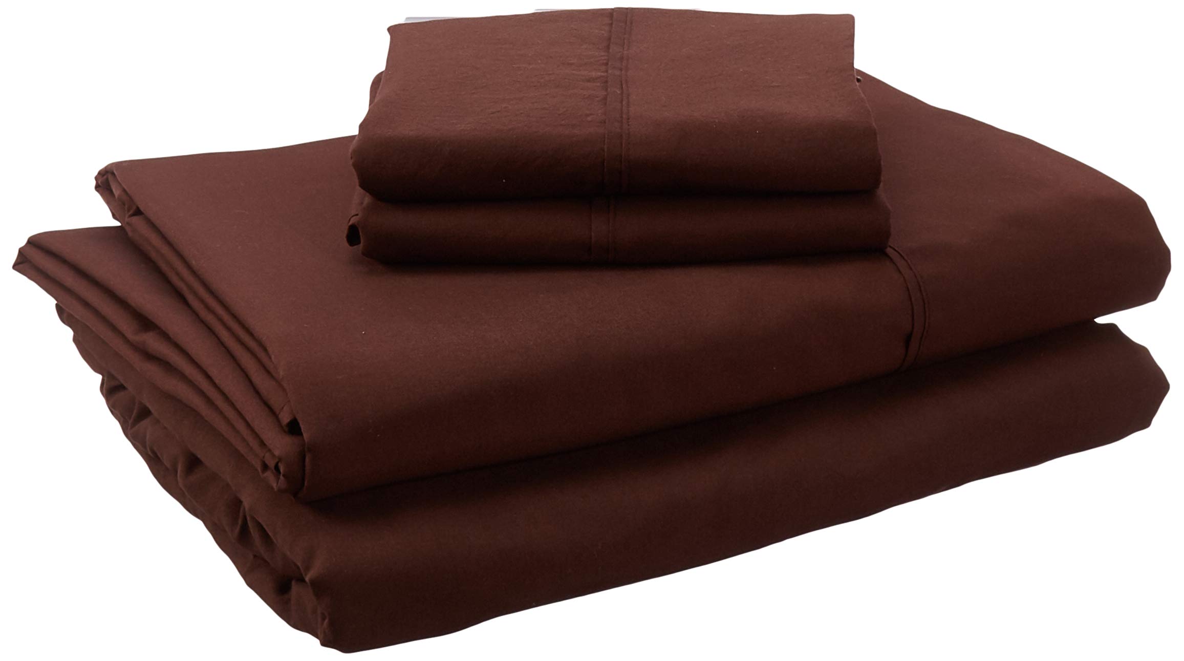 FBTS Queen Size Basic Bed Sheets - Chocolate Brown Double Brushed Microfiber Bedding Set with 18