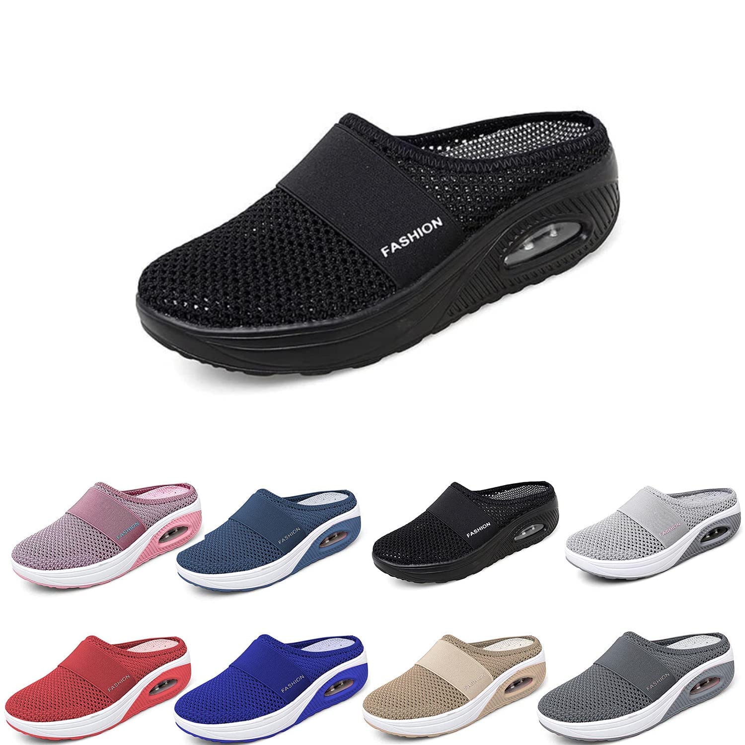 Women's Orthopedic Diabetic Walking Shoes - Air Cushion Slip-On Comfort Shoes for Plantar Fasciitis & Arch Support - Perfect for Work, Travel & Daily Walking