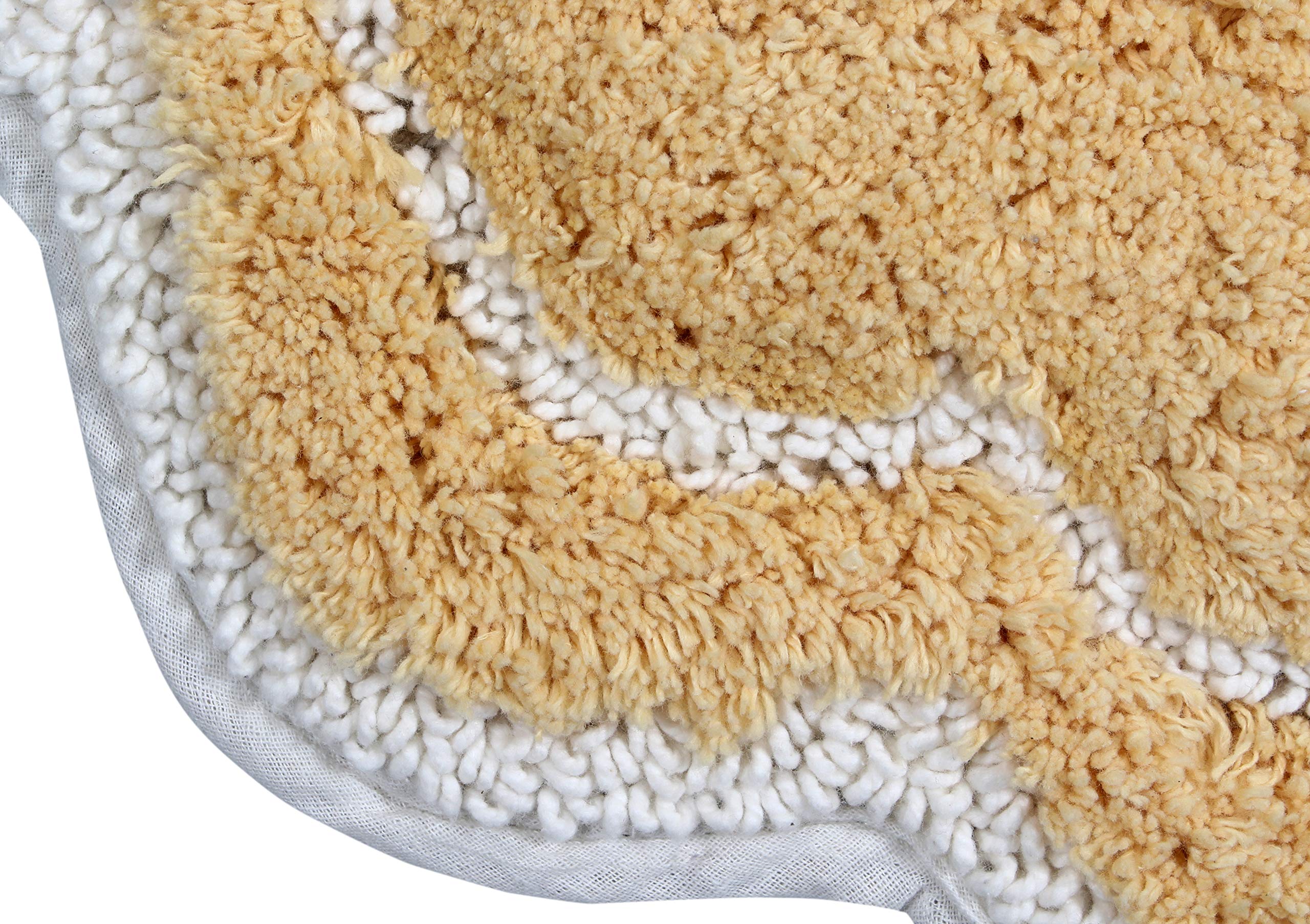 Home Weavers Allure Collection U-Shaped Contour Toilet Rug - Extra Thick, Non-Slip Bathroom Mat, 100% Cotton Soft & Absorbent, Machine Washable (20