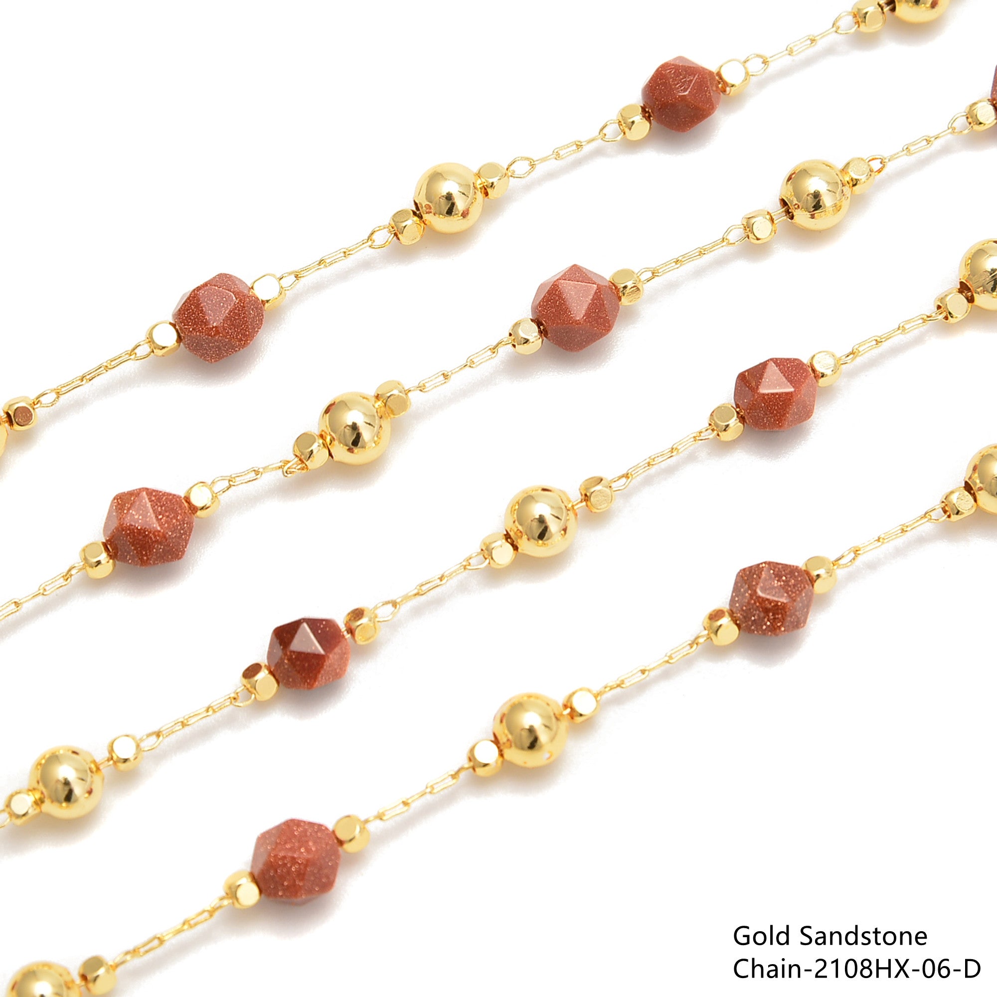 6mm Diamond Cut Beads Multi Gemstone Chain - 1 Meter Per Bag for Jewelry Making, DIY Bracelets, Necklaces & Craft Projects