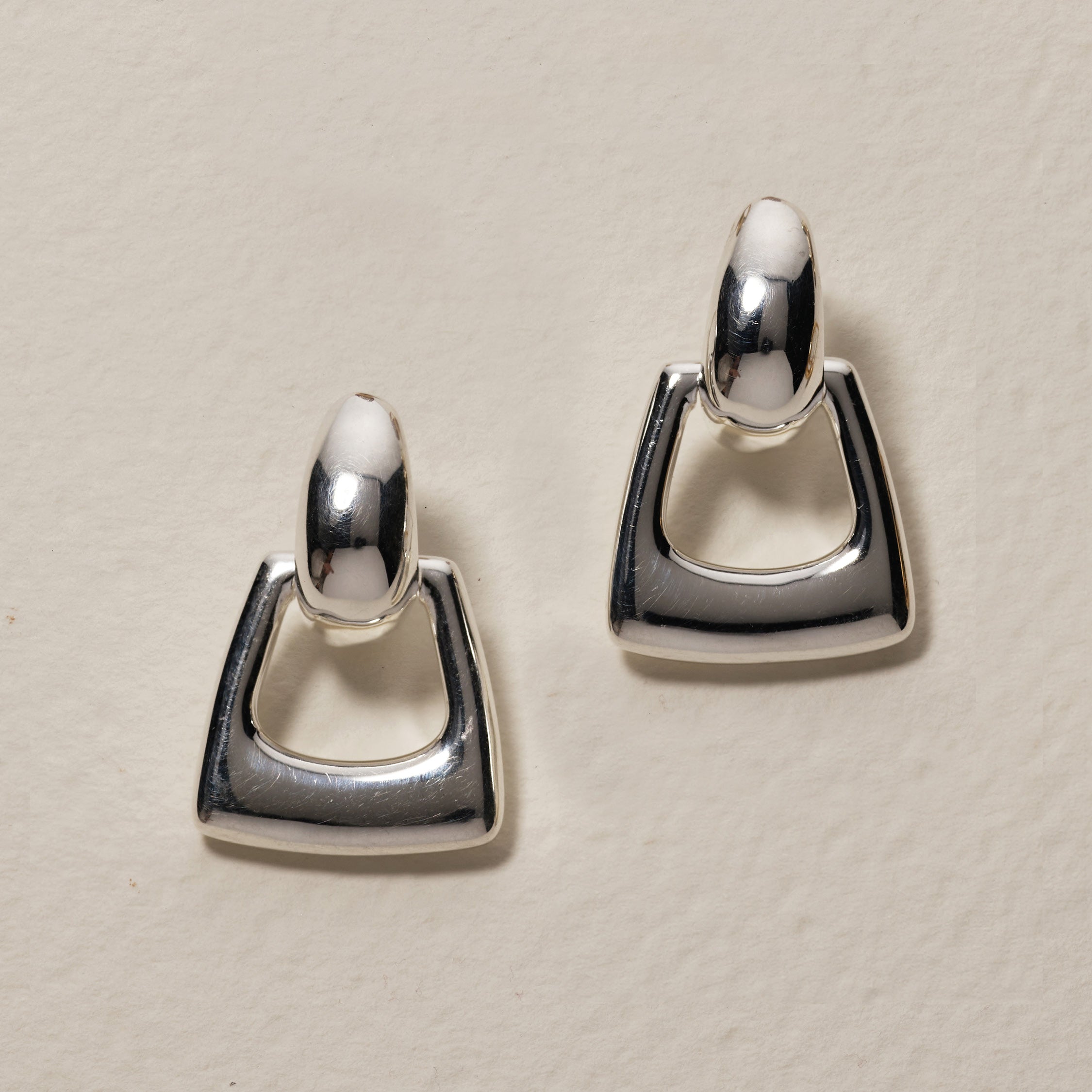 Silver Doorknocker Hoop Stud Earrings for Women - Elegant Dangle Earrings for Parties, Weddings & Everyday Wear