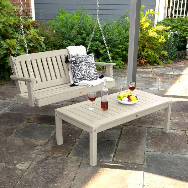 Lehigh 4ft Swing and Coffee Table - Versatile Indoor/Outdoor Furniture for Patio, Living Room, or Office Use