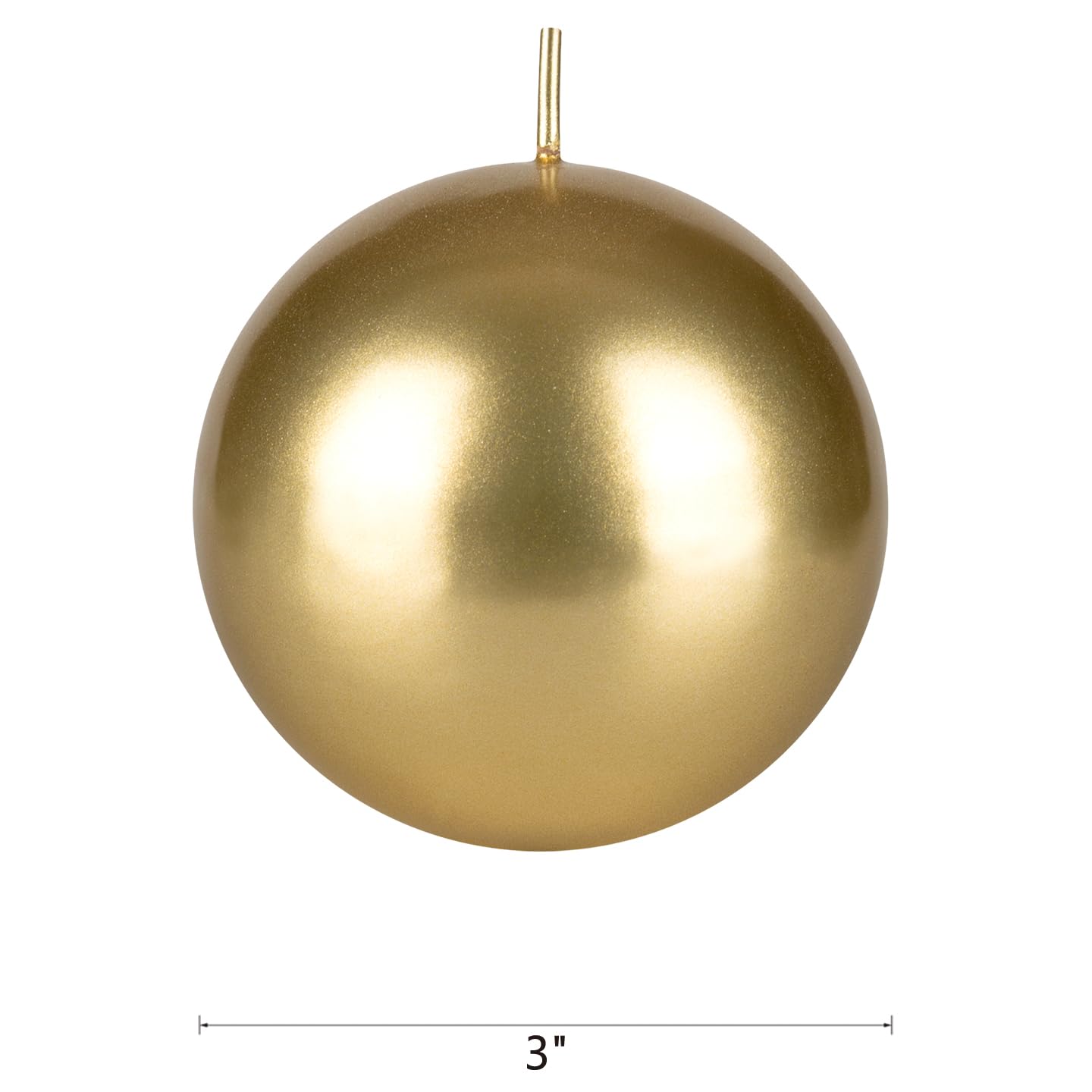 Premium Unscented Gold Ball Candles - 3