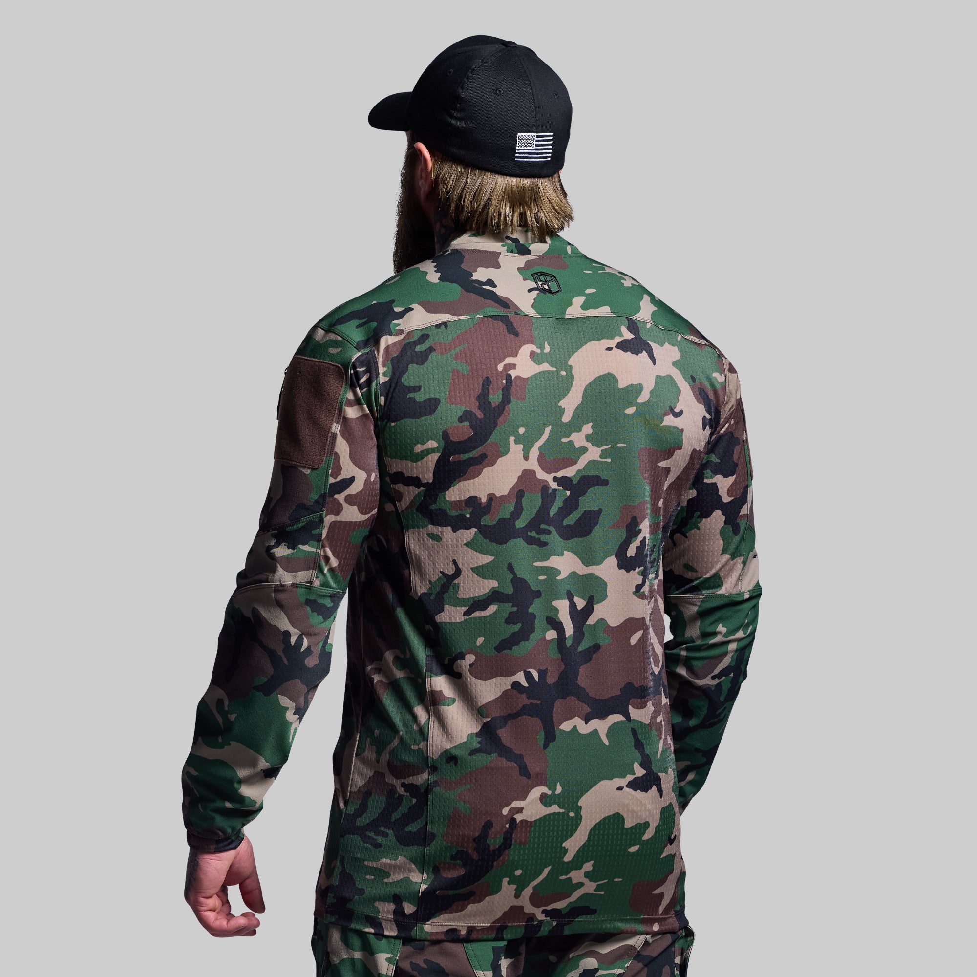 Long Sleeve Op Top Pro (Woodland Camo) - Tactical Performance Shirt for Outdoor Adventures, Hunting & Airsoft | Durable & Comfortable