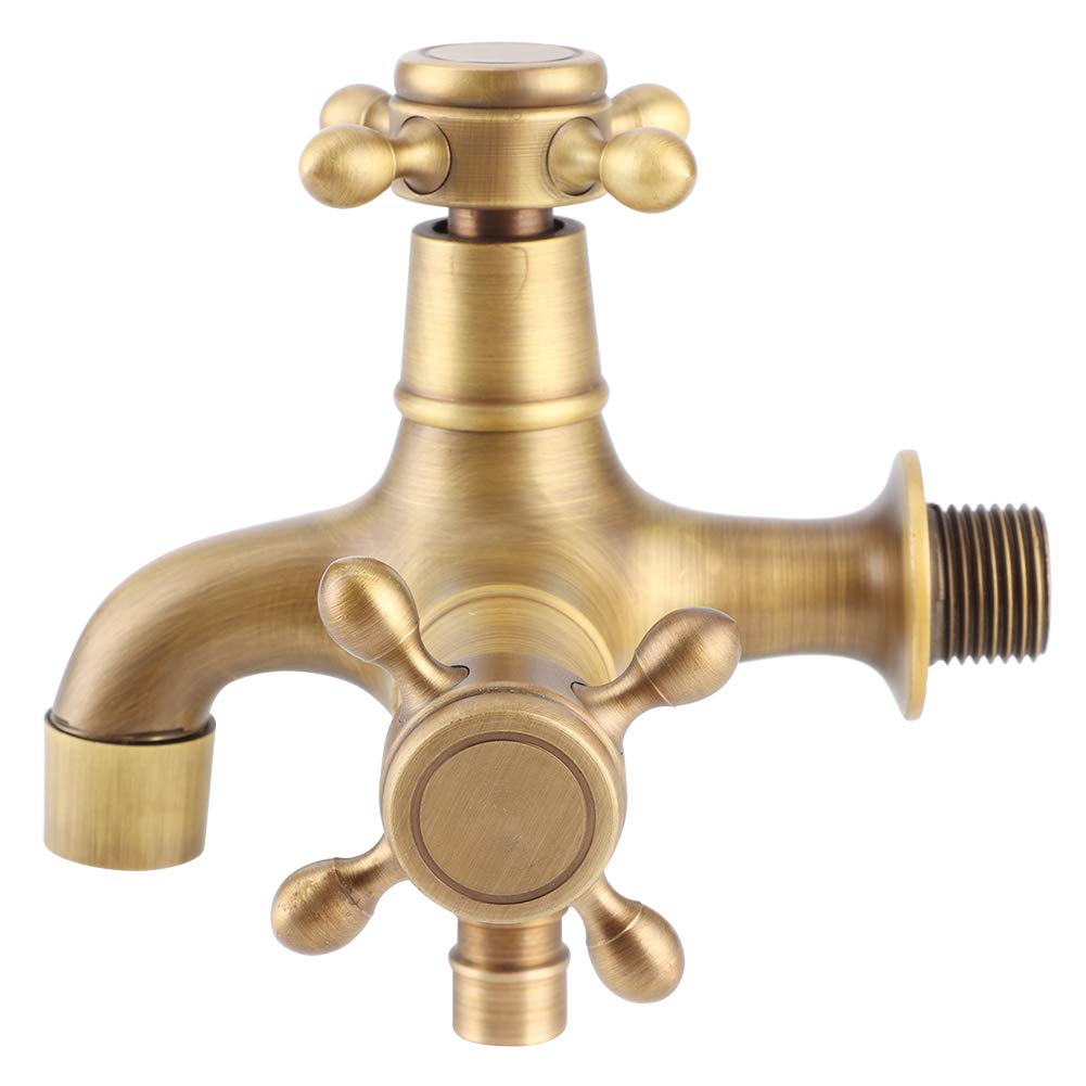 1/2 Inch G1/2 Retro Copper Water Faucet - Cold Water Bathroom Tap for Washing Machine, Mop Sink & Pool (Vintage Style for Home, Laundry & Outdoor Use)