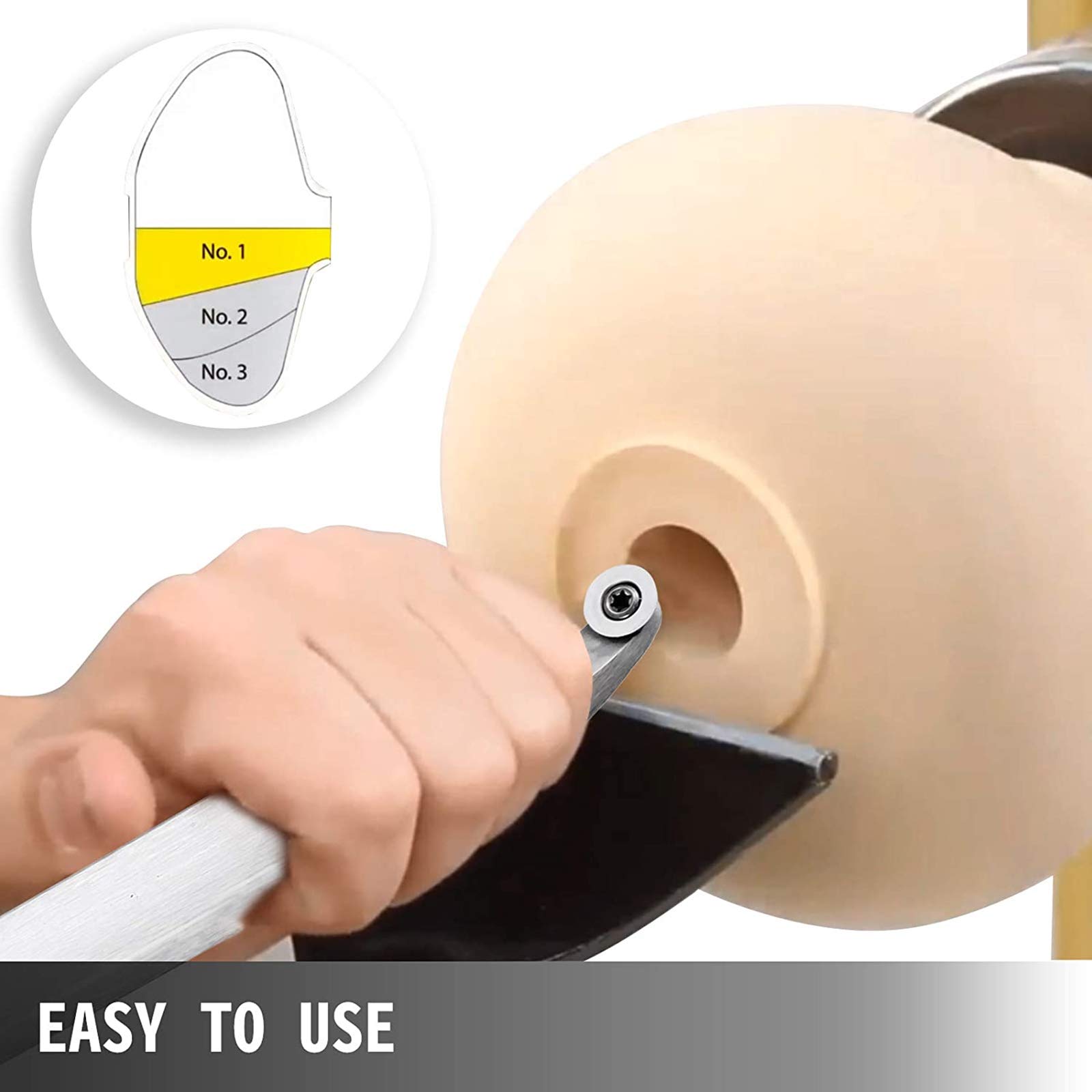 Carbide Lathe Tools for Wood Turning - Round Insert Cutters for DIY & Carpenters - Perfect for Woodworking Projects