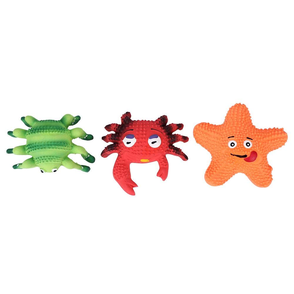 3PCS Latex Squeaky Dog Toys for Puppies - Chew Toys for Teething, Molar Relief & Playtime - Crab, Spider & Starfish Pet Toys for Dogs & Cats - Durable Pet Supplies for Indoor/Outdoor Play & Training