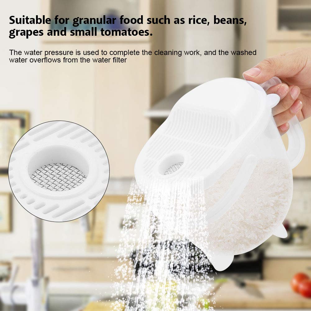 Premium Rice Washing Strainer - Durable Resin Material with Ergonomic Handle - Multi-Functional Kitchen Tool for Washing Rice, Beans, Grapes & Vegetables - Perfect for Meal Prep, Cooking & Healthy Eating