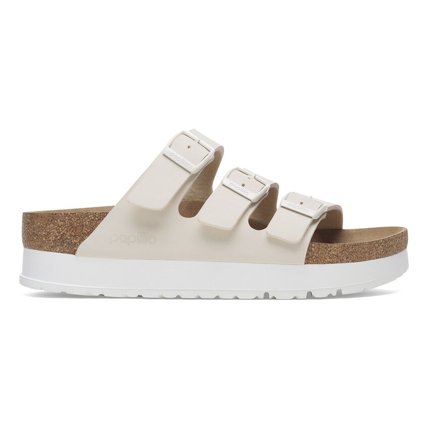 Birkenstock Florida Platform Vegan Sandals in Eggshell - Comfortable & Stylish for Women | Perfect for Casual Wear, Beach Outings & Summer Fashion