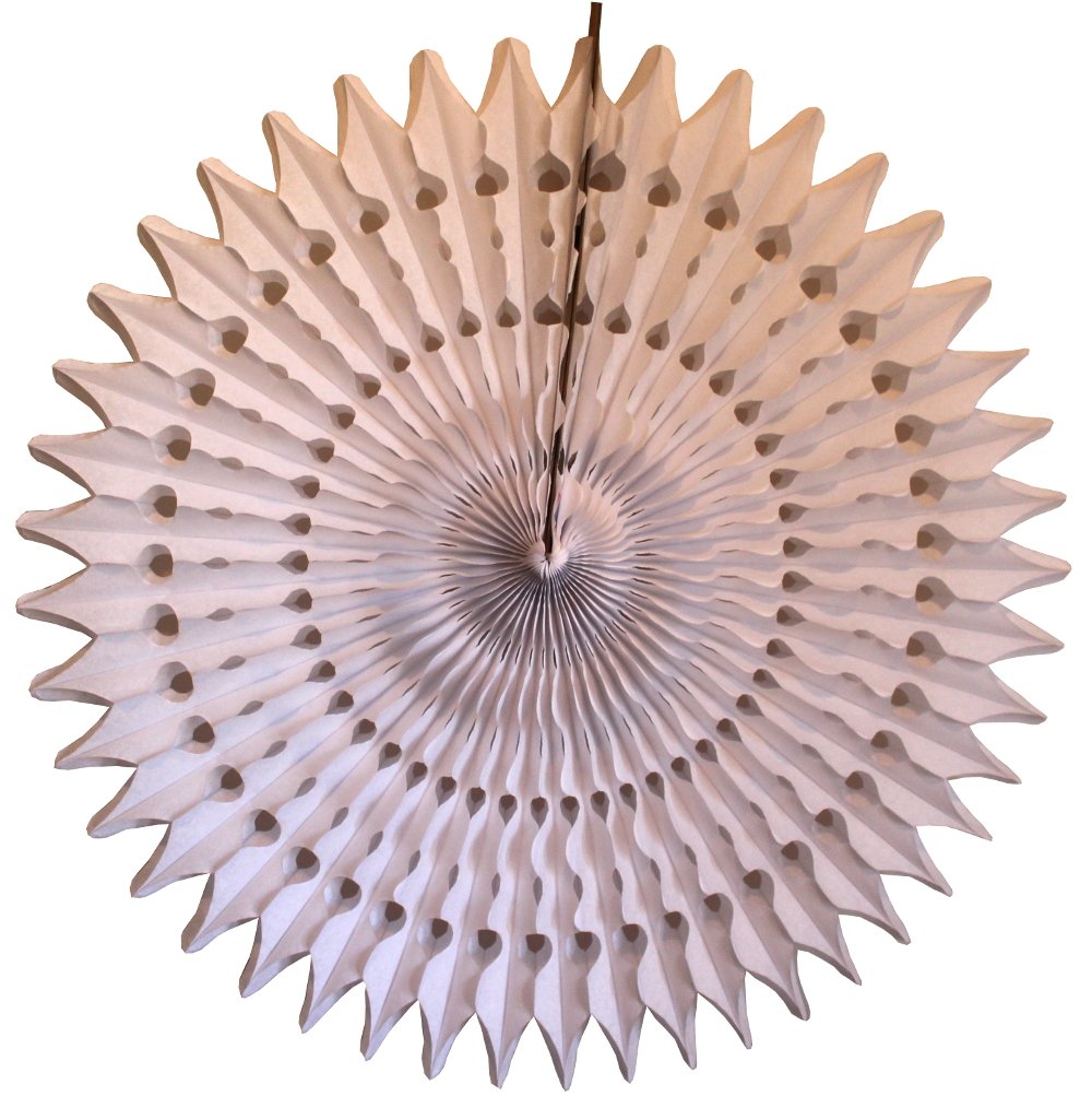 3-Pack 21 Inch White Tissue Paper Fans for Party Decorations, Wedding Centerpieces & Home Decor