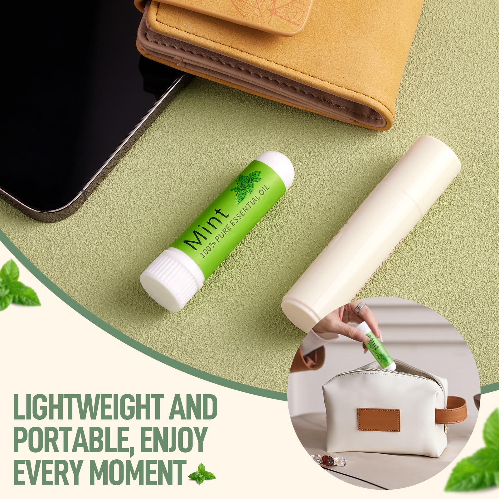 Hion Natural Lemon Essential Oil Inhaler for Nausea Relief - 100% Pure Aromatherapy for Motion Sickness, Morning Sickness & Travel Comfort