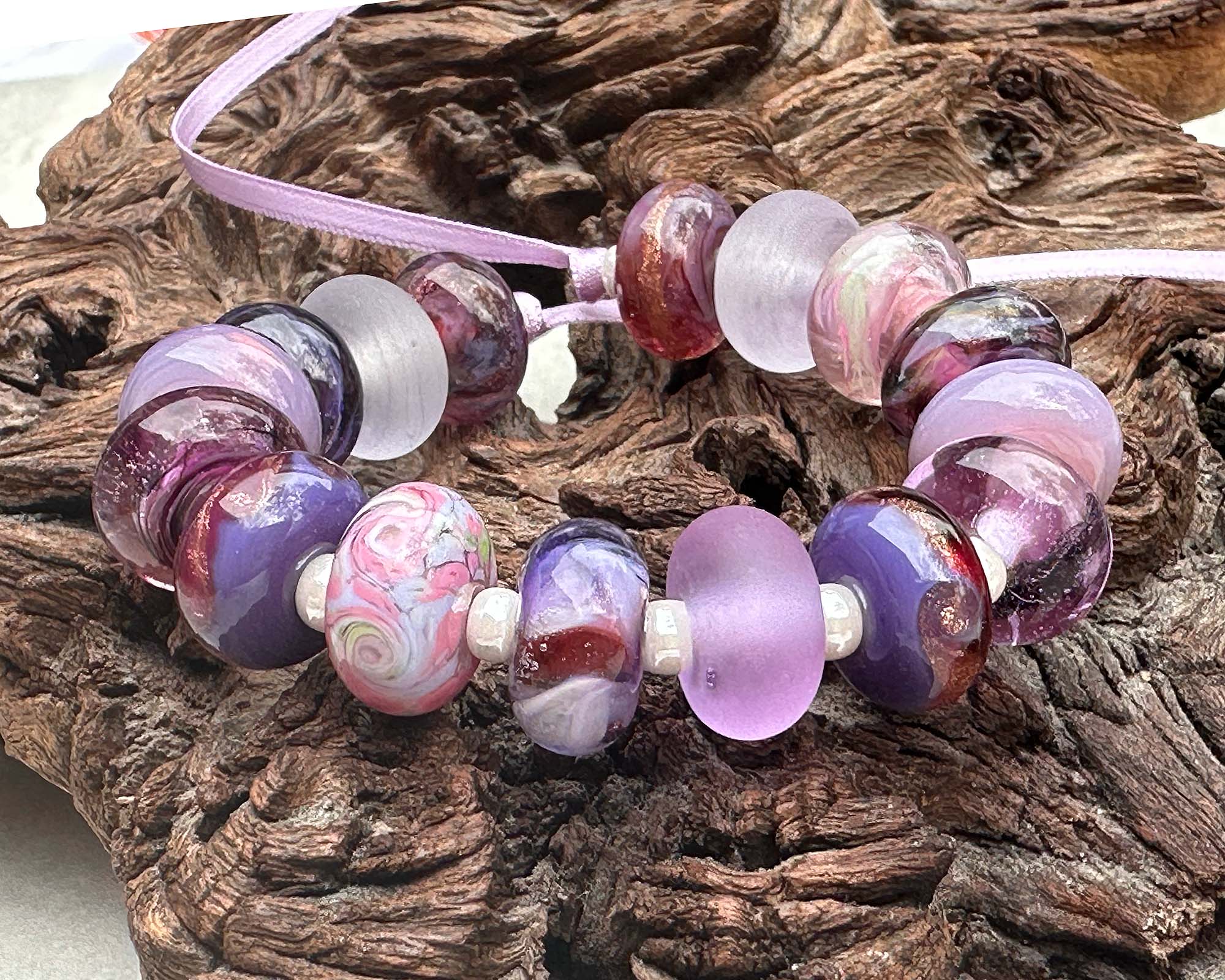 16 Purple Orphan Lampwork Glass Beads for Jewelry Making - DIY Bracelets, Necklaces & Craft Projects - Handmade Artisan Beads for Unique Designs