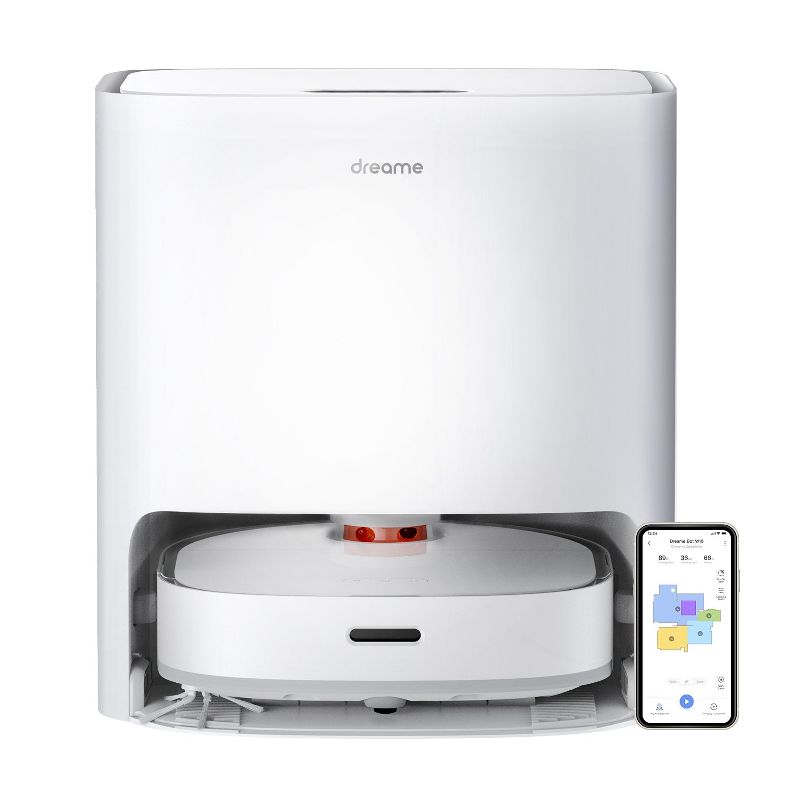 Dreame W10 Self-Cleaning Robot Vacuum and Mop Combo - Smart WiFi Connected for Hands-Free Cleaning | Perfect for Hardwood Floors, Carpets & Pet Hair | Home & Office Use