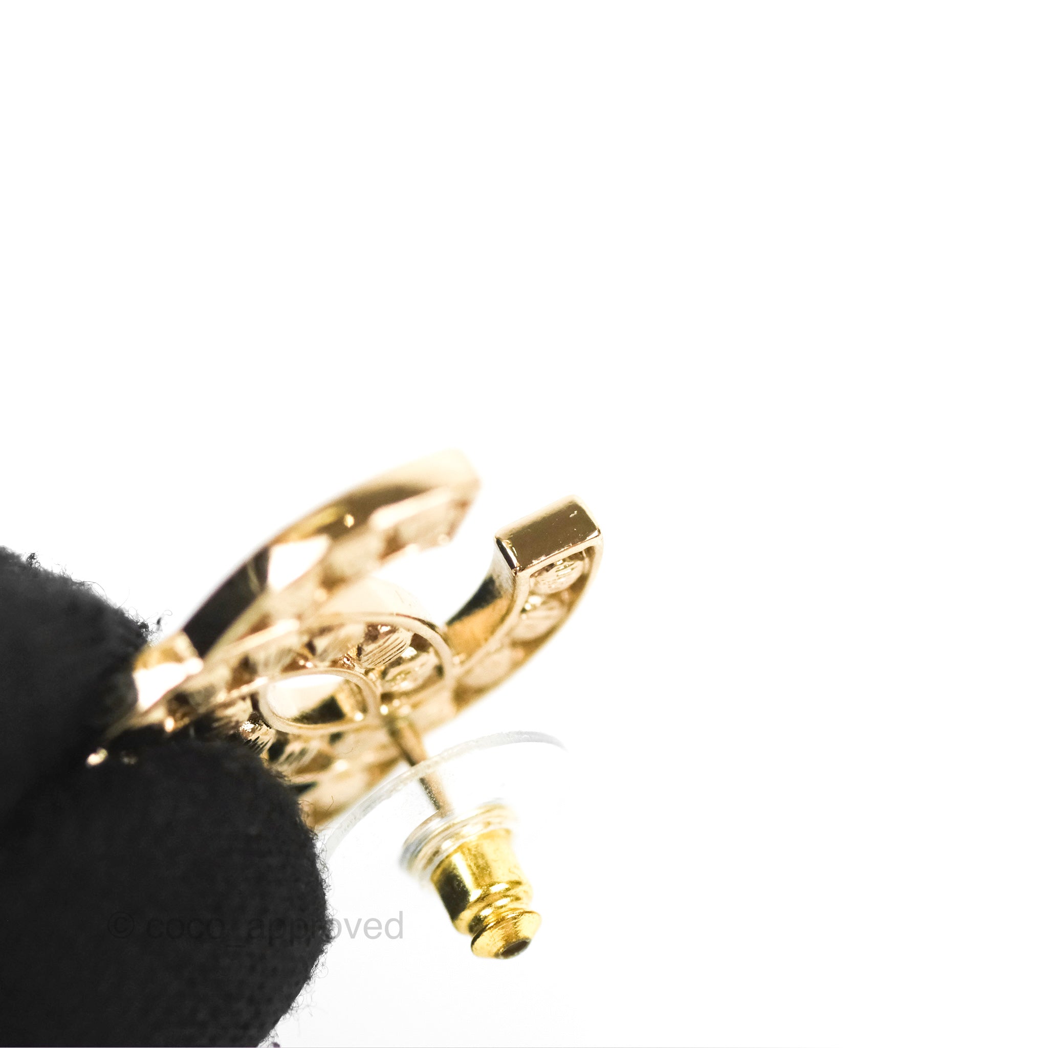 Chanel CC Crystal Earrings in Gold Tone - 23S Collection | Luxury Fashion Jewelry for Women, Perfect for Parties, Weddings & Special Occasions
