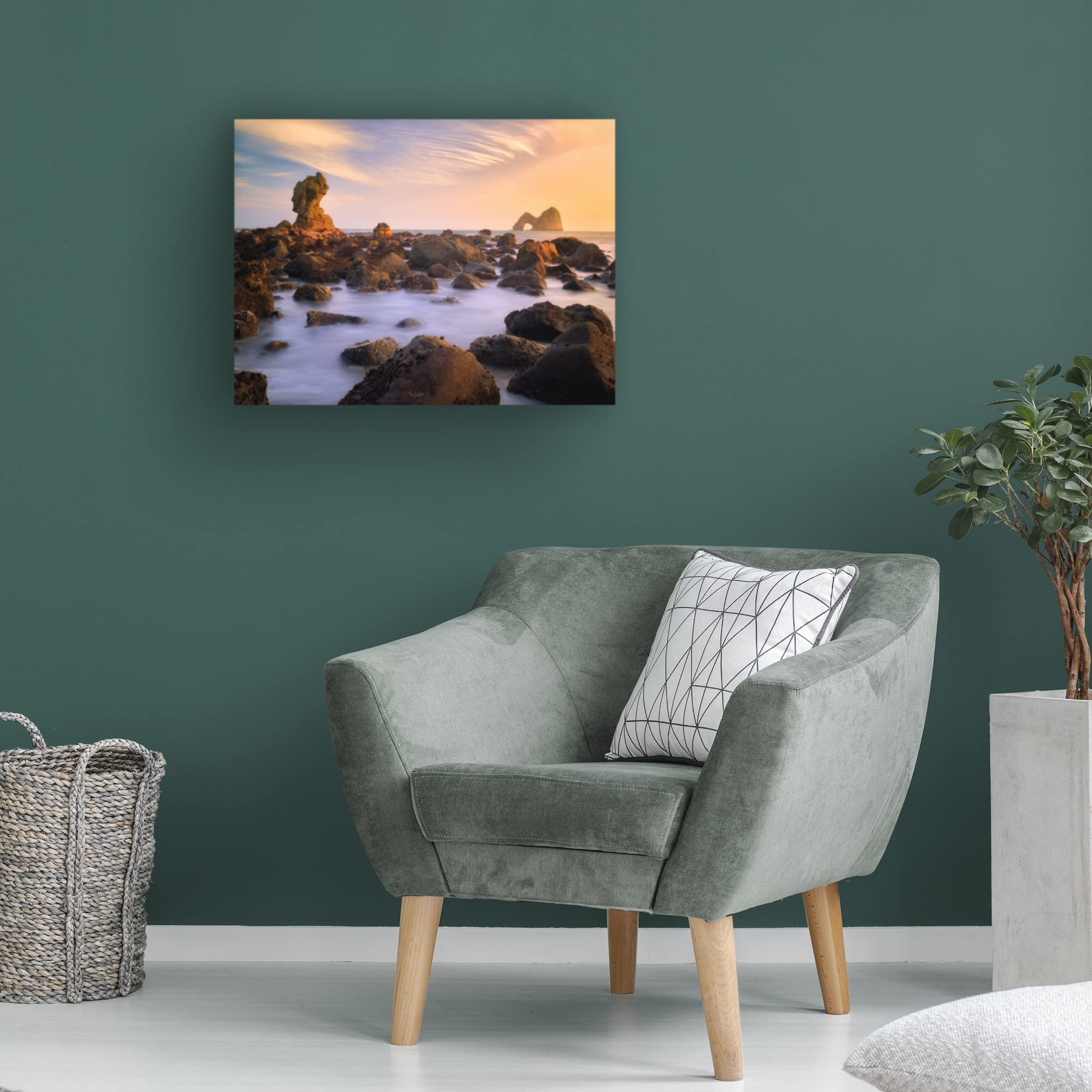Rocky Coastline 5 Canvas Wall Art by Dennis Frates - Stunning Ocean Landscape Painting for Living Room, Bedroom & Office Decor