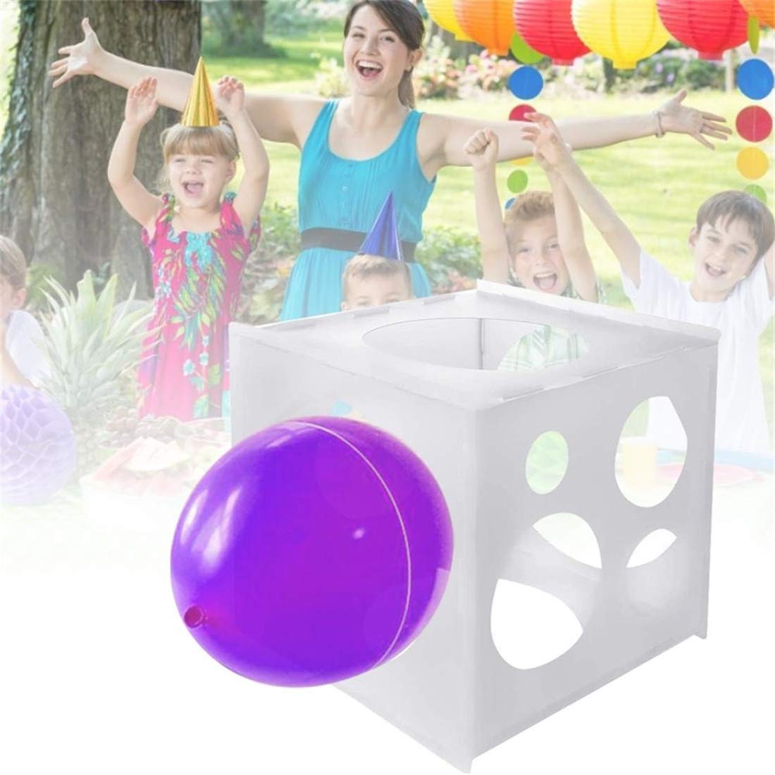 11-Hole Collapsible Plastic Balloon Sizer Box - Balloon Measurement Tool for Balloon Decorations, Arches & Columns | Perfect for Party Decor, Wedding Balloons & Event Styling