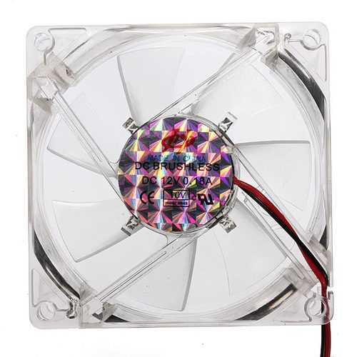 80x80x25mm 12V 4-Pin CPU Cooling Fan with Blue LED - Quiet PC Computer Heat Sink for Gaming Rigs, Desktop PCs, and Workstations - Perfect for Overclocking and High-Performance Cooling