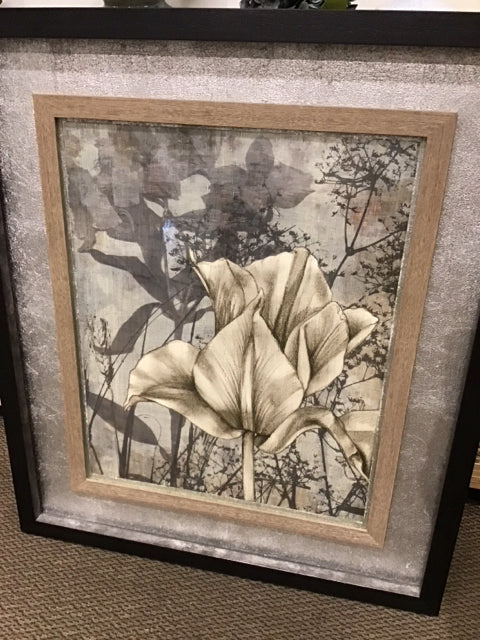 44x38 Floral Framed Wall Art - Elegant Botanical Print for Living Room, Bedroom & Office Decor - Perfect Gift for Housewarming & Home Styling