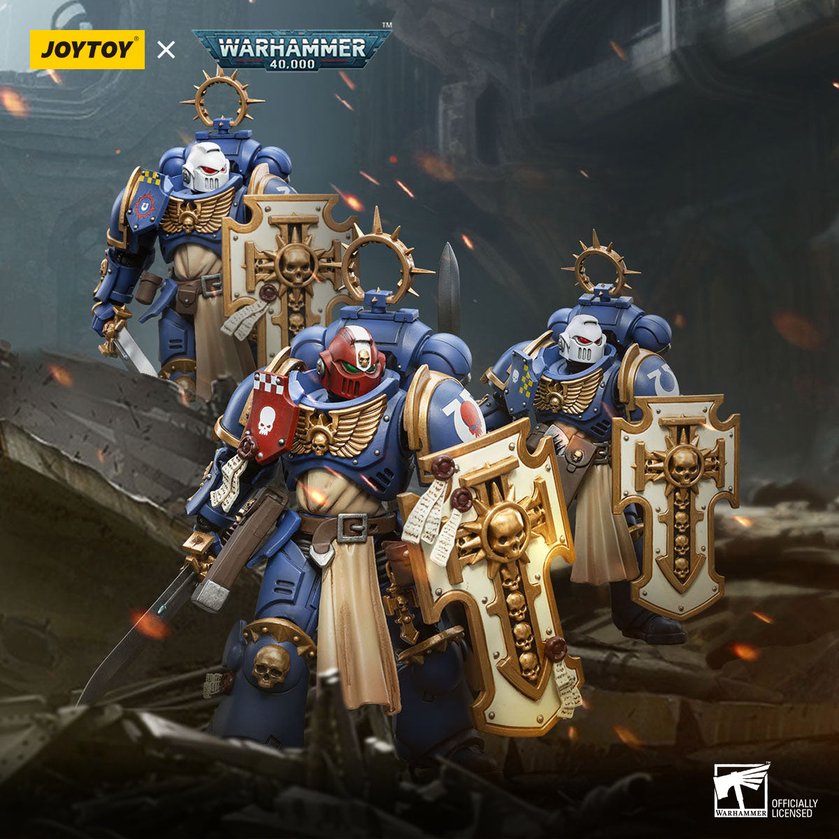 JOYTOY 1/18 Scale Warhammer 40K Ultramarines Bladeguard Action Figure - Highly Detailed Collectible Model for Display & Wargaming Scenes