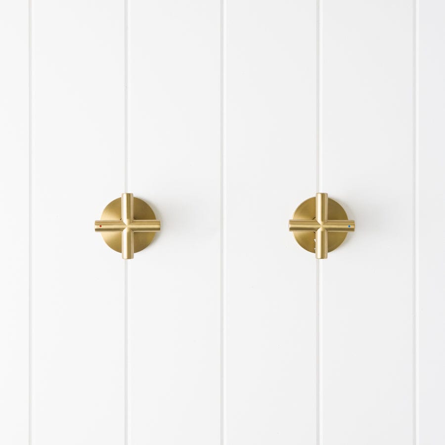 Cross Taps Brushed Brass Faucet - Elegant & Durable for Kitchen & Bathroom Sink Installation