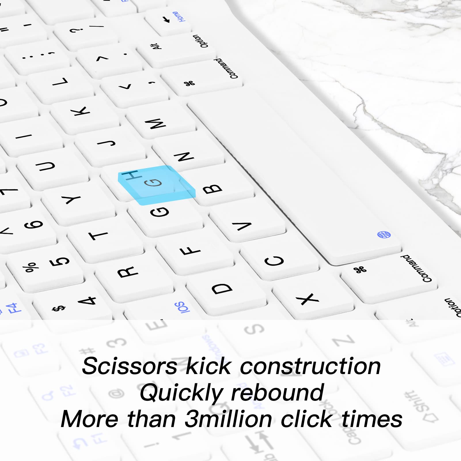 Ultra-Slim Wireless Bluetooth Keyboard - Rechargeable Bluetooth Keyboard for iPad Pro/Air/Mini (10th/9th/8th/7th/6th/5th Gen), iPhone, Android & Windows Devices | Portable for Office, Home & Travel Use