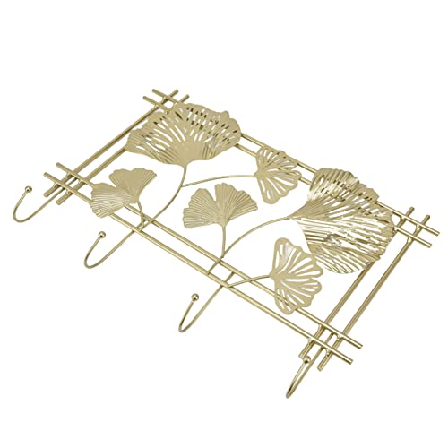 Sturdy Wall Hook Rack - Elegant Gingko Design Coat Hanger for Bedroom, Bathroom & Hotel Use | Durable Space-Saving Storage Solution for Hats, Coats & Accessories