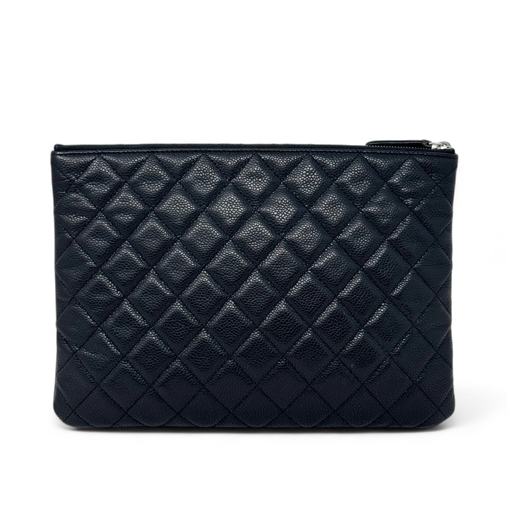 Chanel Black Small O Case Pouch - Luxury Leather Cosmetic Bag for Women - Perfect for Travel, Makeup Storage & Everyday Essentials