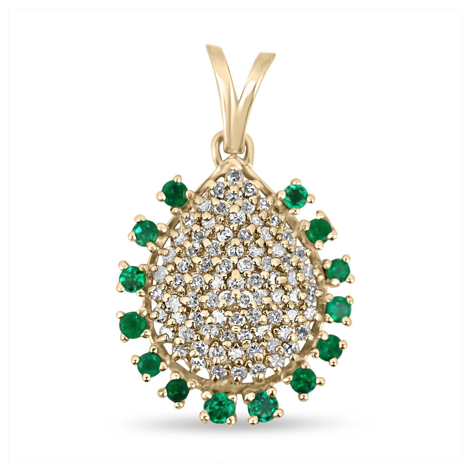 2.80tcw Colombian Emerald & Diamond Vintage Pendant Necklace in 14K Gold - Elegant Jewelry Gift for Women, Perfect for Weddings, Anniversaries & Special Occasions