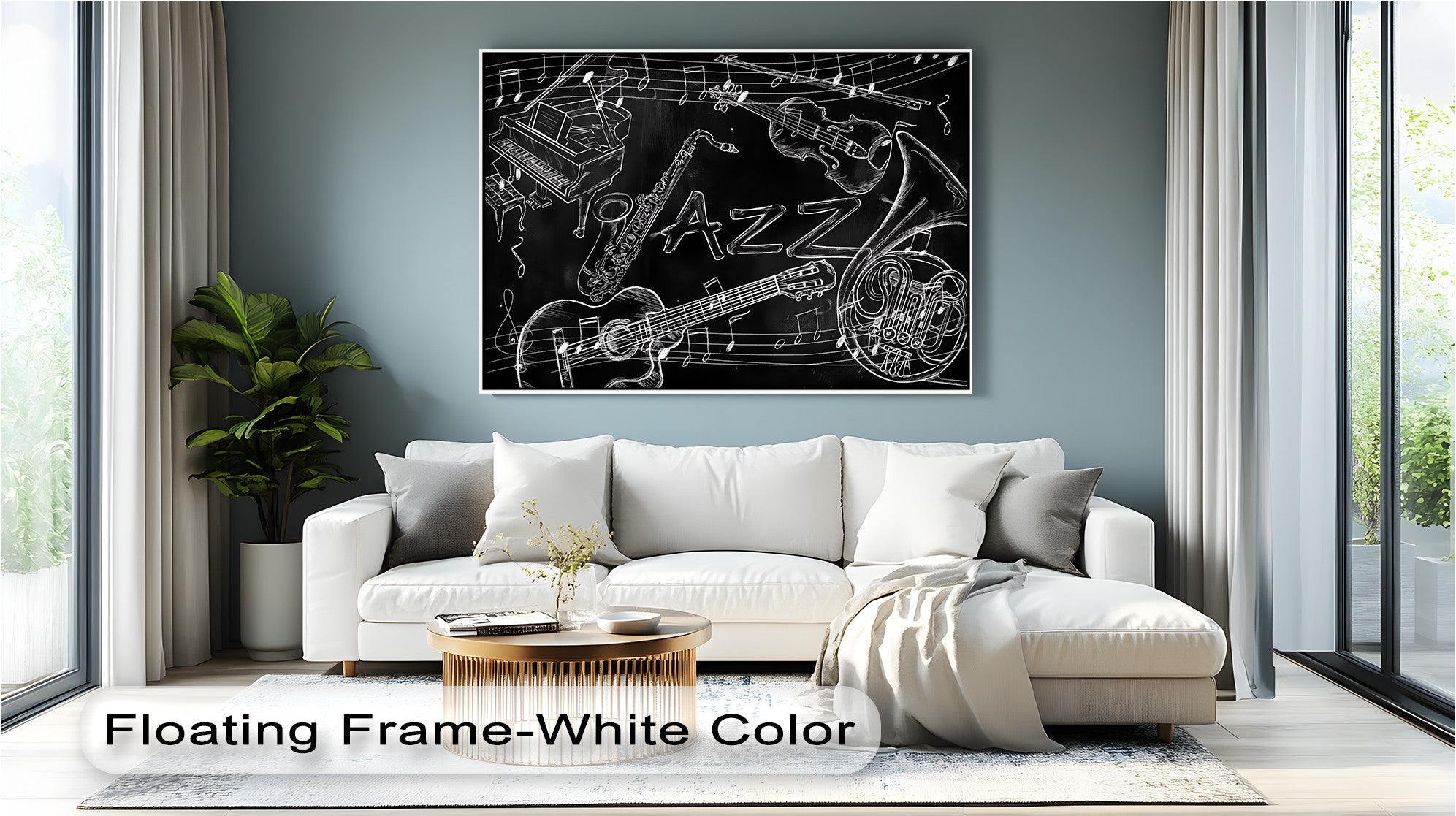 Black and White Music Instrument Canvas Prints - Elegant Wall Art for Home, Office & Studio Decor