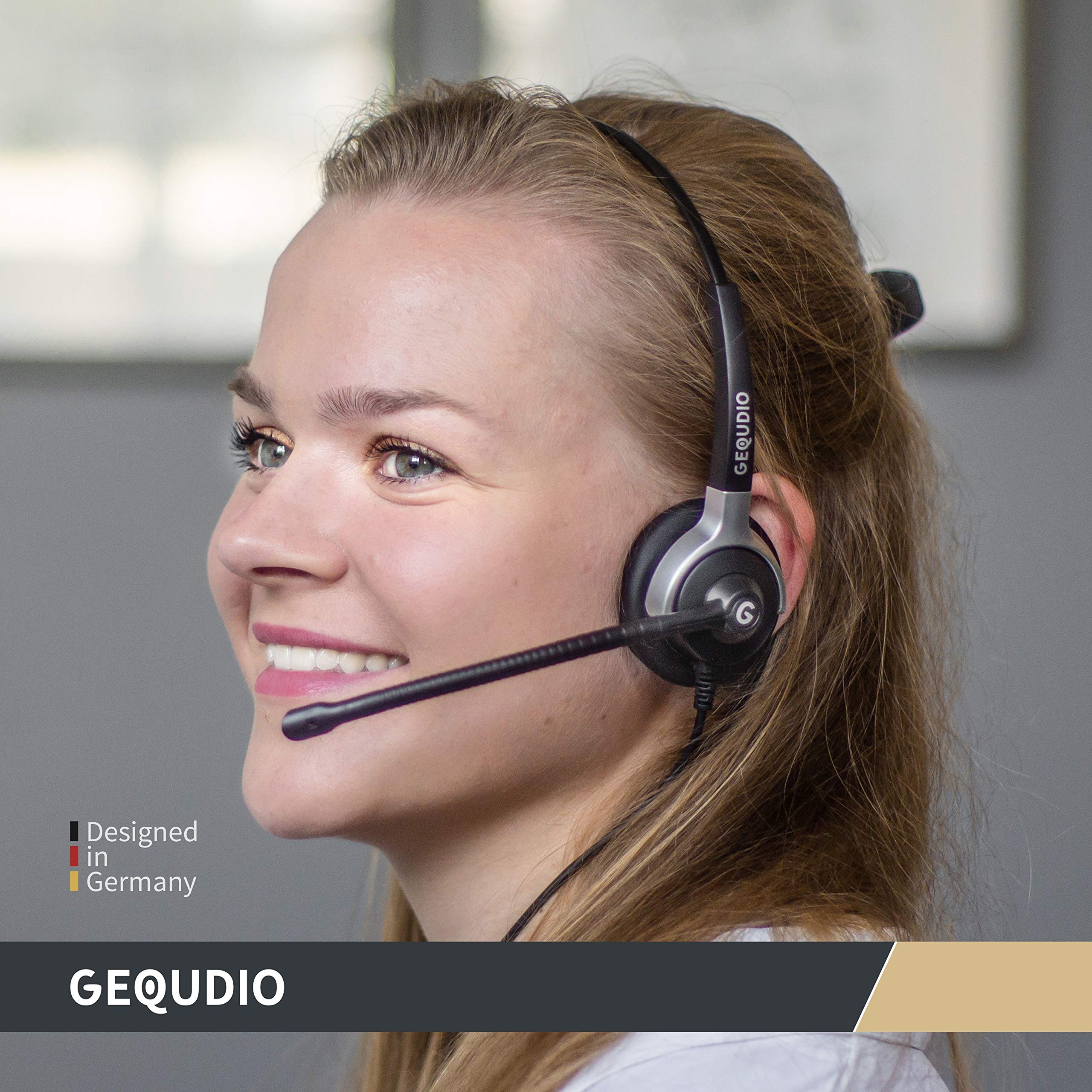 GX3+ GX5+ Wired Headset with RJ Cable - Lightweight Mono Headphones with Replaceable Cable, Ear Pads & Mic Cover - Perfect for Call Centers, Office & Customer Service