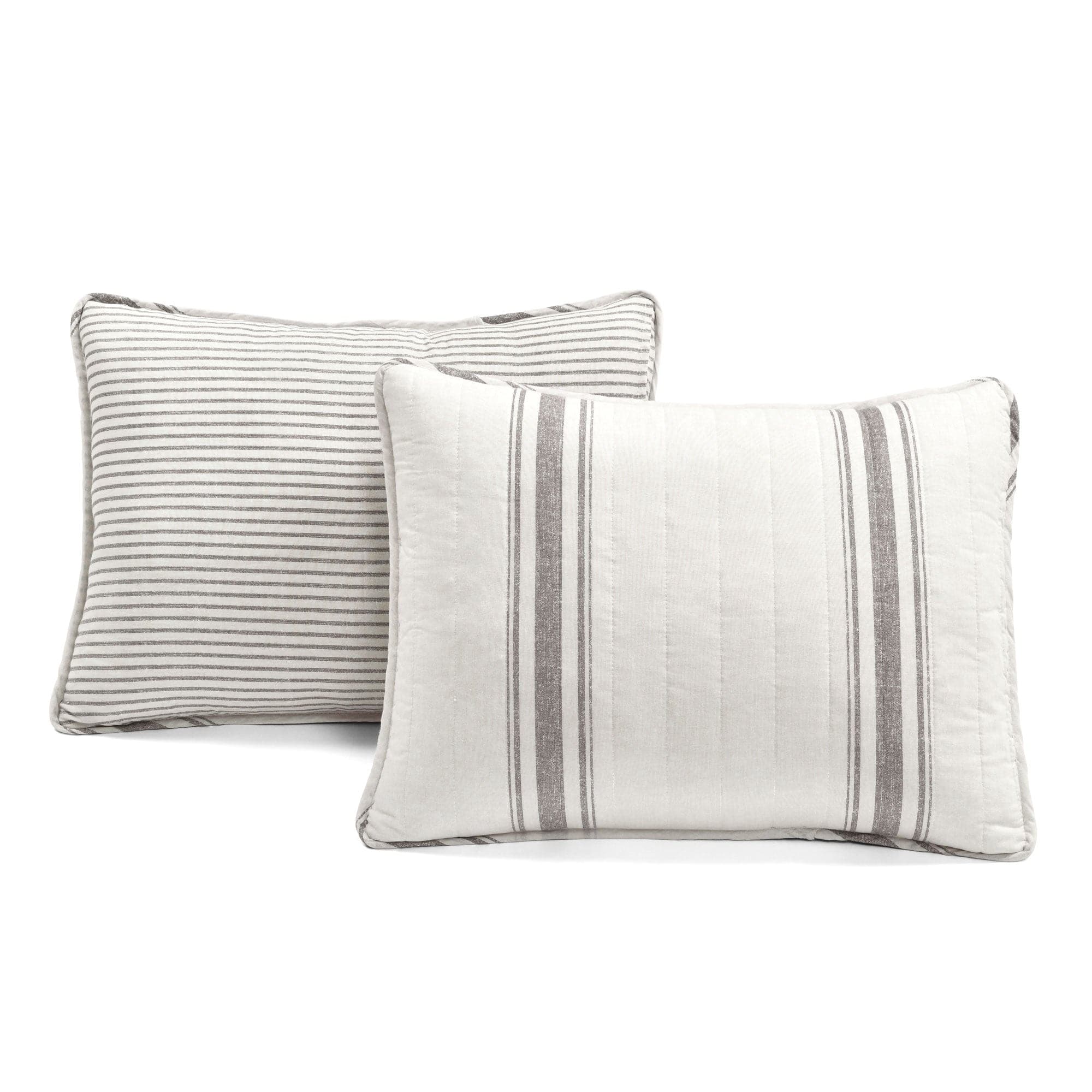 Farmhouse Stripe Reversible Cotton Quilt Set - Queen Size Bedding with Matching Pillow Shams - Soft & Breathable Comforter for Cozy Bedroom Decor - Perfect for Guest Rooms, Master Bedrooms & Airbnb Stays
