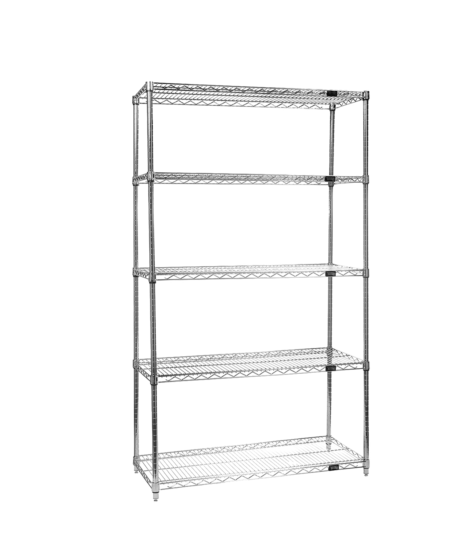 Quantum Storage Systems WR74-1860C-5 Chrome Wire Shelving Starter Kit - 5-Tier Industrial Shelves (74