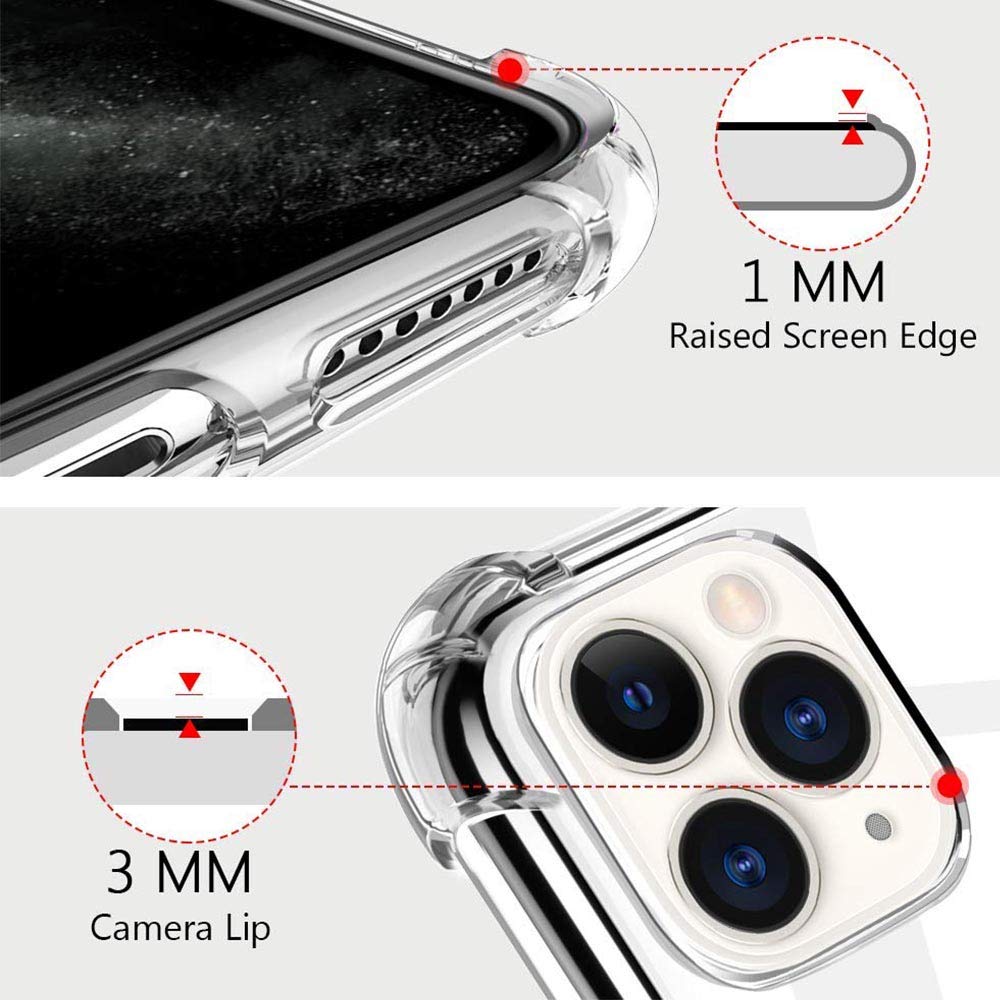 [2-Pack] Crystal Clear Protective Case for iPhone 11 Pro Max 6.5 Inch (2019) - Slim Fit, Shockproof & Scratch Resistant Cover | Perfect for Daily Use, Work & Outdoor Activities