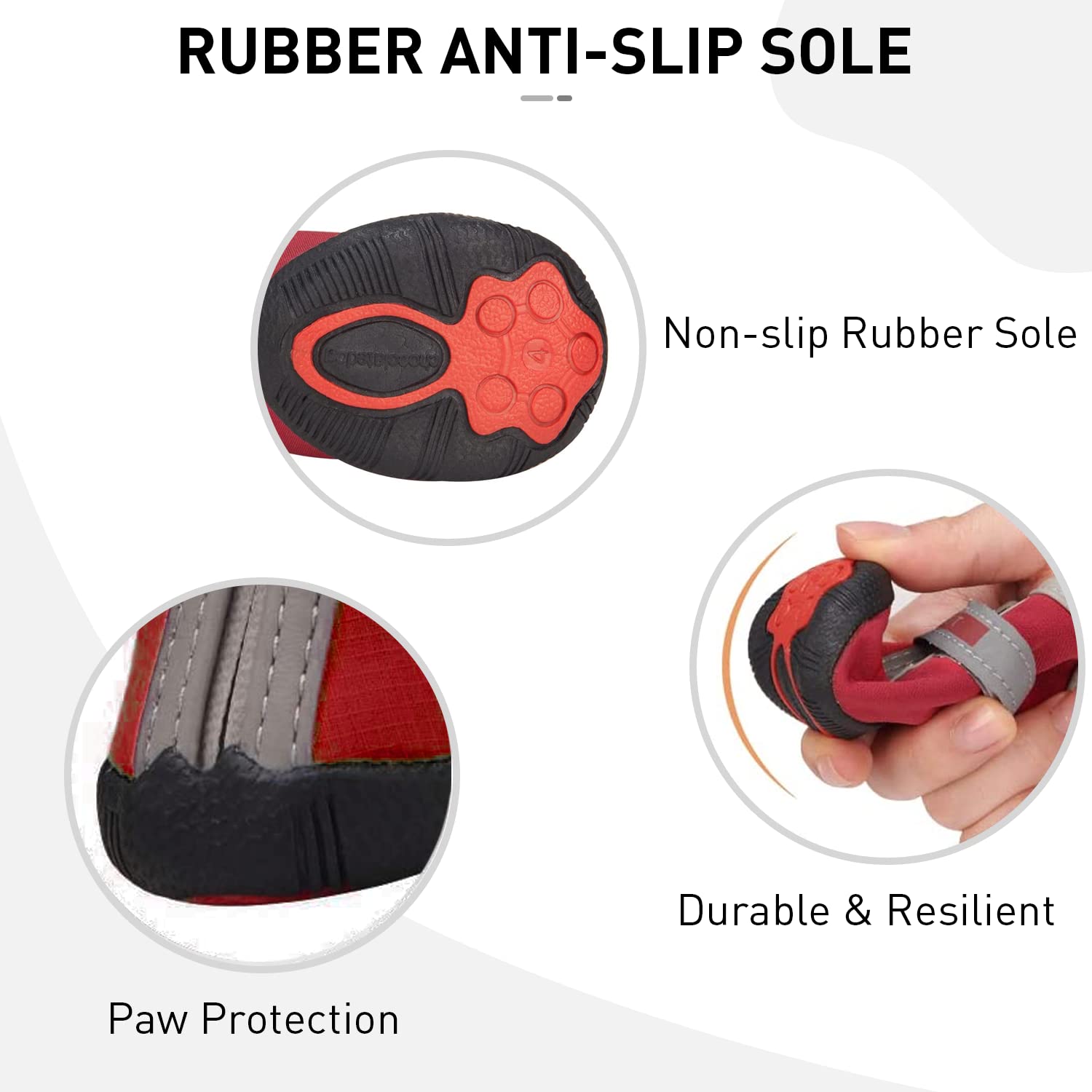 **Winter Snow Dog Boots for Small & Medium Dogs - Anti-Slip Rugged Sole, Reflective Hiking Booties with Zipper - Comfortable Paw Protectors for Snow, Ice & Outdoor Adventures**