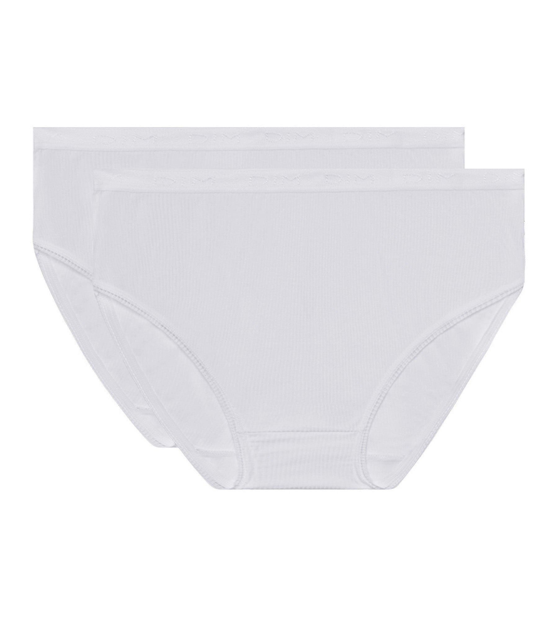 2 Pack High Waist Women's Cotton Underwear - Soft Breathable White Panties for Everyday Comfort & Lounge Wear