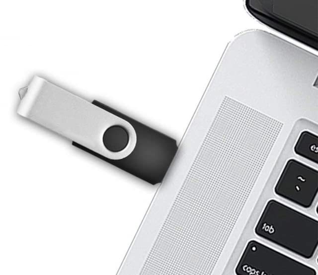 Vixelle 3 Pack 64GB USB 2.0 Flash Drives - High Speed Swivel Metal USB Memory Sticks with Keychain Loop - Bulk 64GB Thumb Drives for PC, Mac, TV, Car Audio - Perfect for Data Storage, File Transfer & Backup - Black