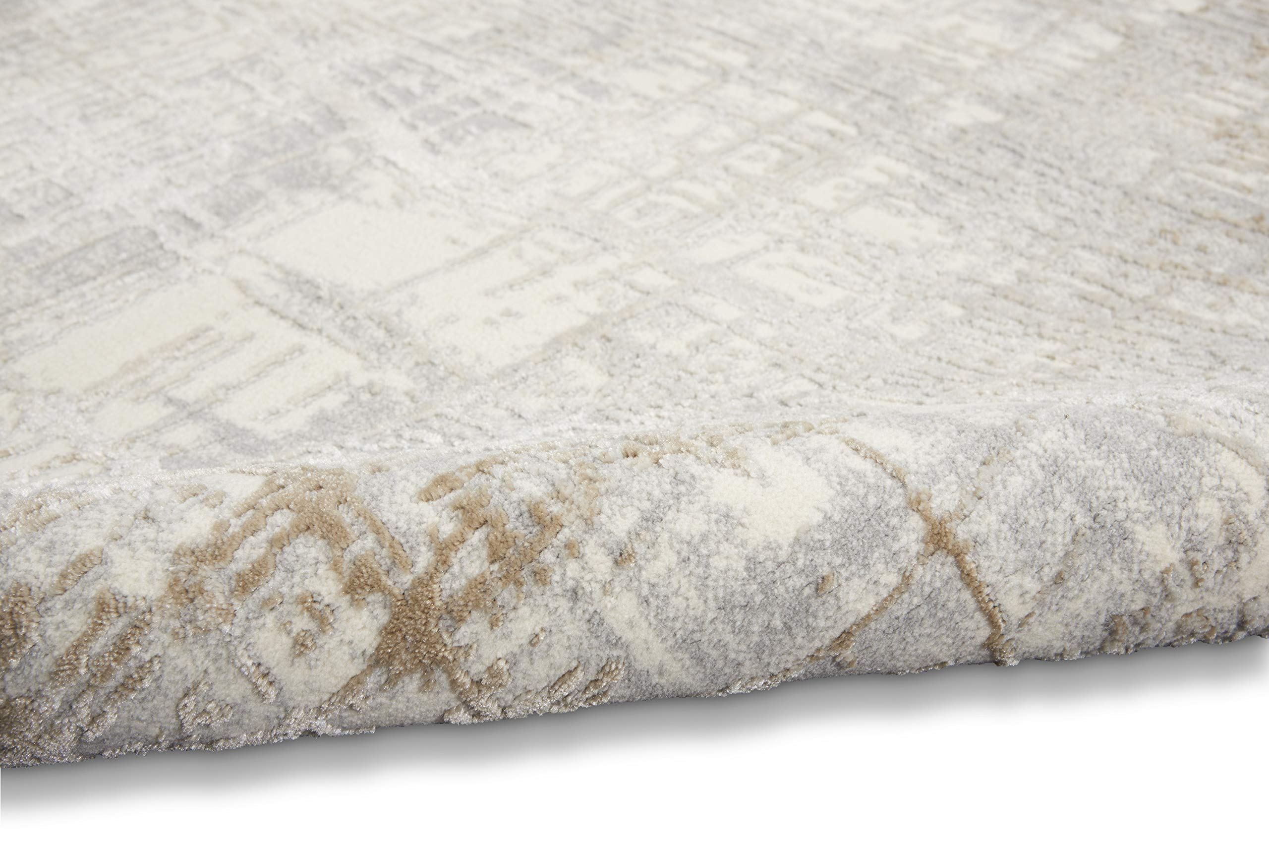 Calvin Klein Rush Ivory/Taupe 4x6 Area Rug - Modern Abstract Design, Easy Clean & Non-Shedding - Perfect for Bedroom, Living Room, Dining Room & Kitchen Decor