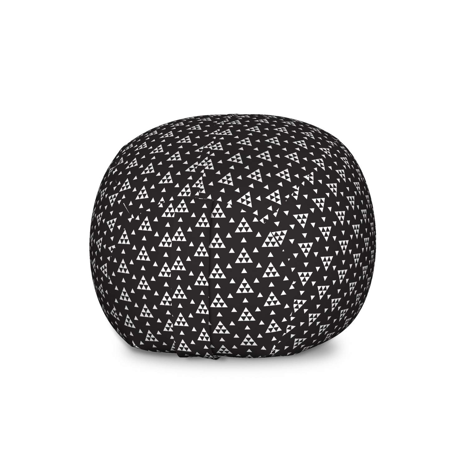 Ambesonne Geometric Storage Toy Bag Chair - Minimalist Triangle Design Stuffed Animal Organizer | Washable Large Size Black & White Toy Storage for Kids' Room, Playroom & Nursery Organization