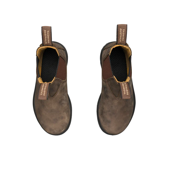 Blundstone 565 Kids Boots - Rustic Brown Leather Chelsea Boots for Boys & Girls - Comfortable & Durable for School, Outdoor Play & Everyday Wear