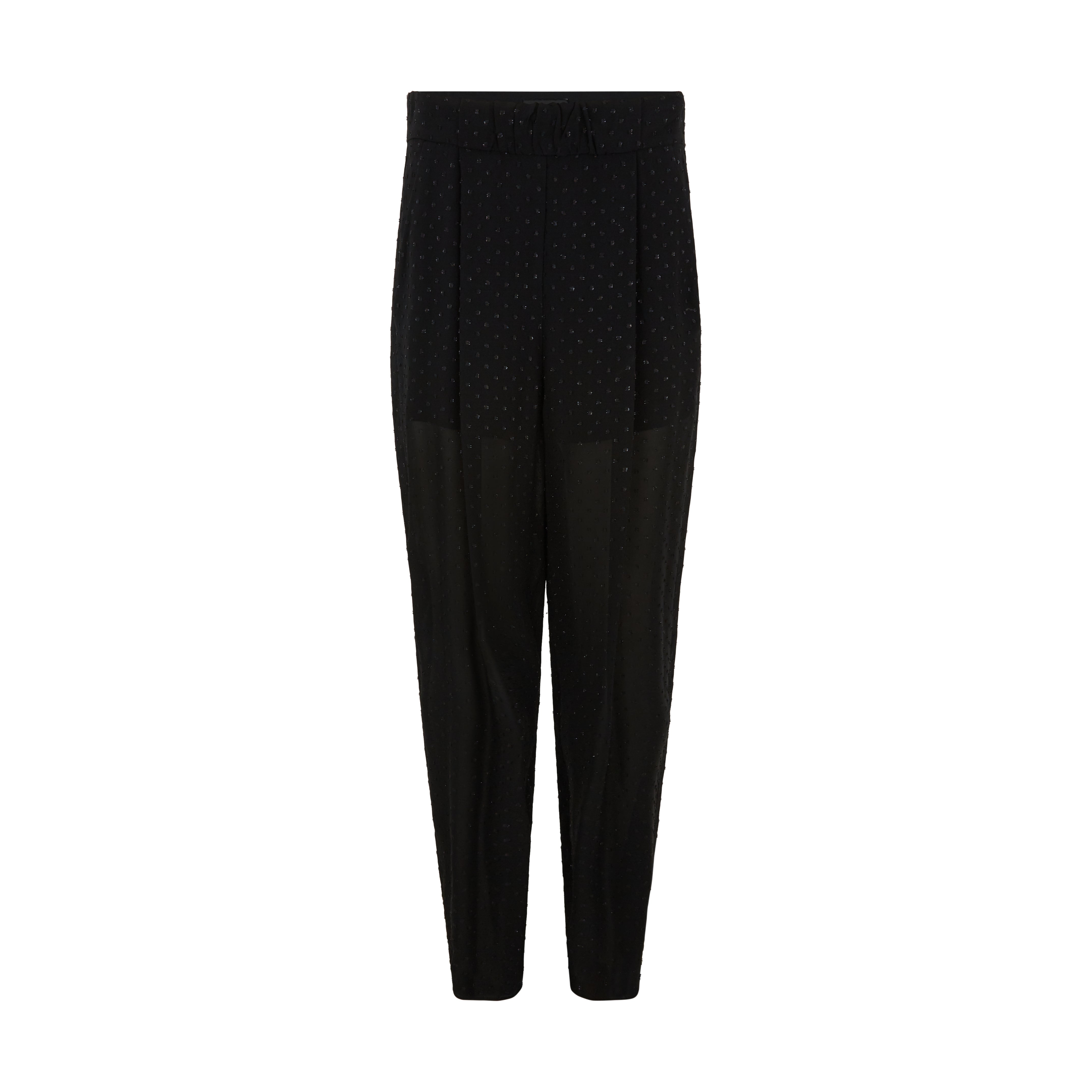 Elegant Jacquard Georgette Women's Pants - High Waist Flowy Wide Leg Trousers for Office, Party & Casual Wear