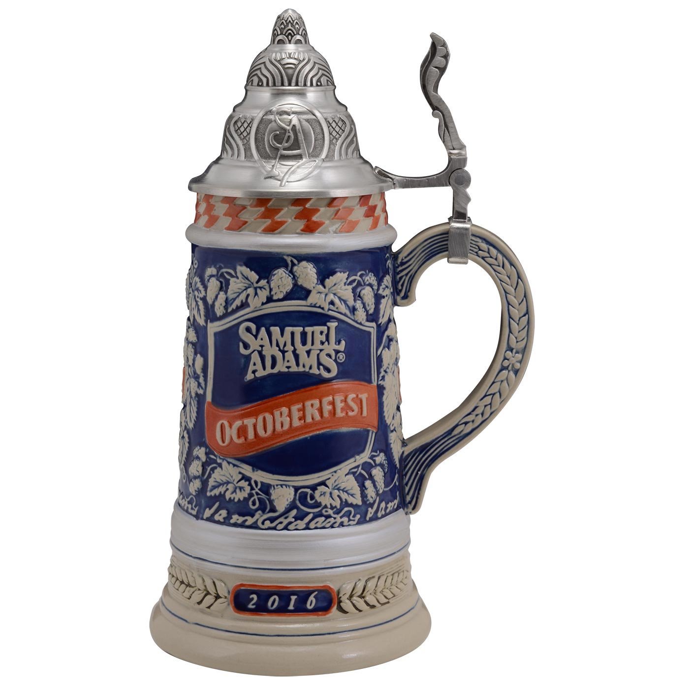 Samuel Adams Octoberfest Grand Ceramic Beer Stein (2016 Edition) - Perfect for Oktoberfest Celebrations, Beer Tasting & Collectible Display