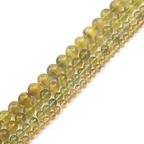 Natural Yellow Fluorite Beads 6mm 8mm 10mm - Genuine Stone Beads for Jewelry Making, DIY Crafts (15