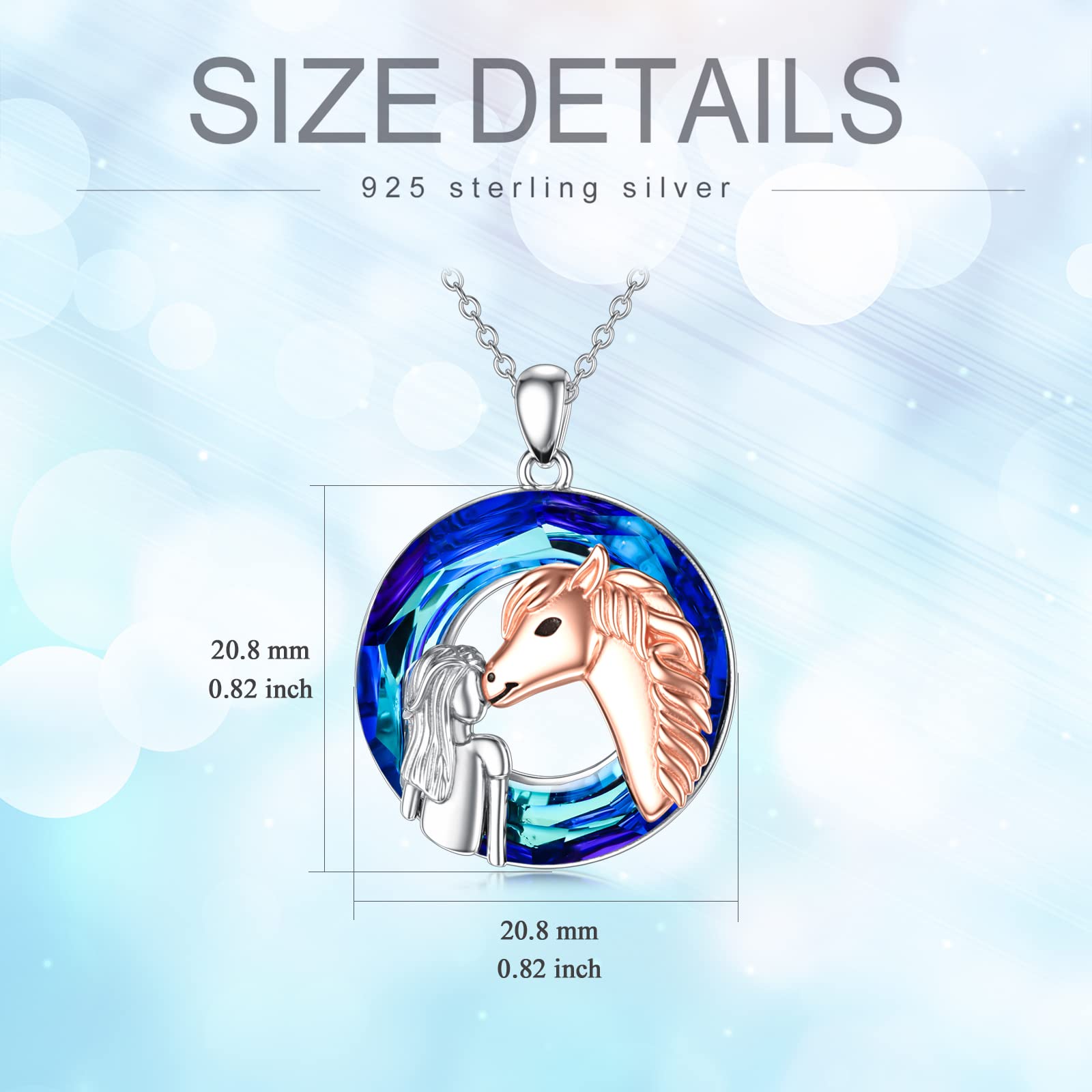 Sterling Silver Horse Pendant Necklace for Women - Elegant Equestrian Jewelry Gift for Horse Lovers, Birthday, Anniversary & Special Occasions | Perfect for Western Riders, Equestrian Events & Everyday Wear
