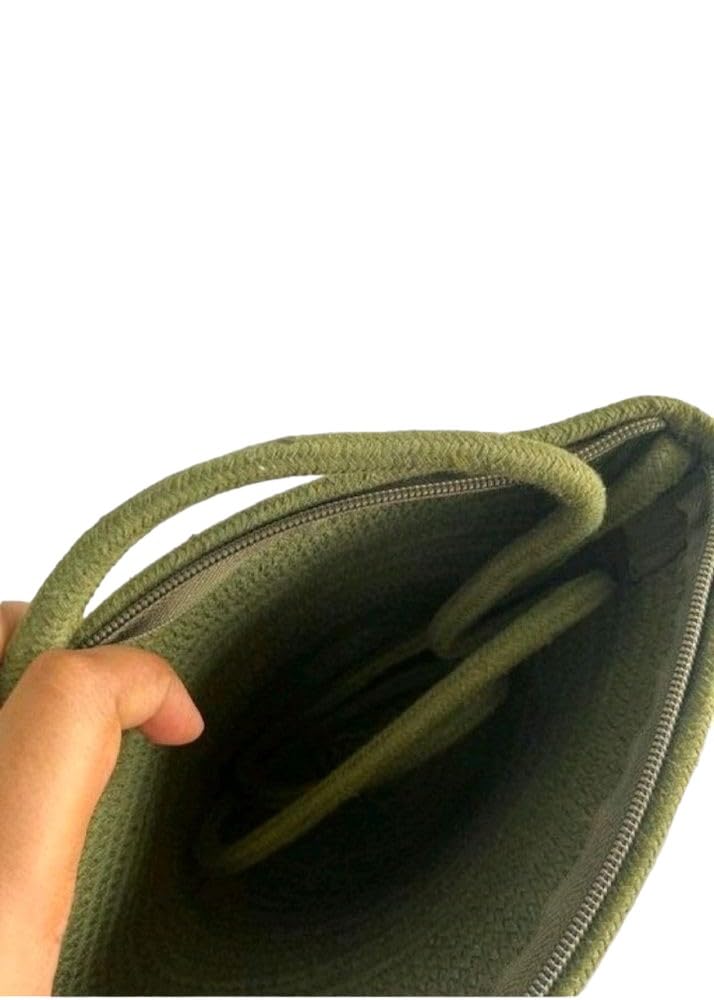 SAMTROH Women's Woven Jute Sling Bag - Luxury Eco-Friendly Shoulder Purse for Ladies, Small Crossbody Shopping Handbag (Green) | Perfect for Daily Use, Travel, Shopping & Casual Outings