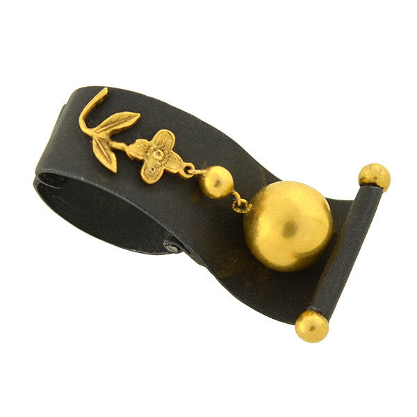 Vintage 18K Gold Blackened Steel Clip-On Earrings for Women - MARSH & CO. Elegant Dangle Earrings for Parties, Weddings & Special Occasions