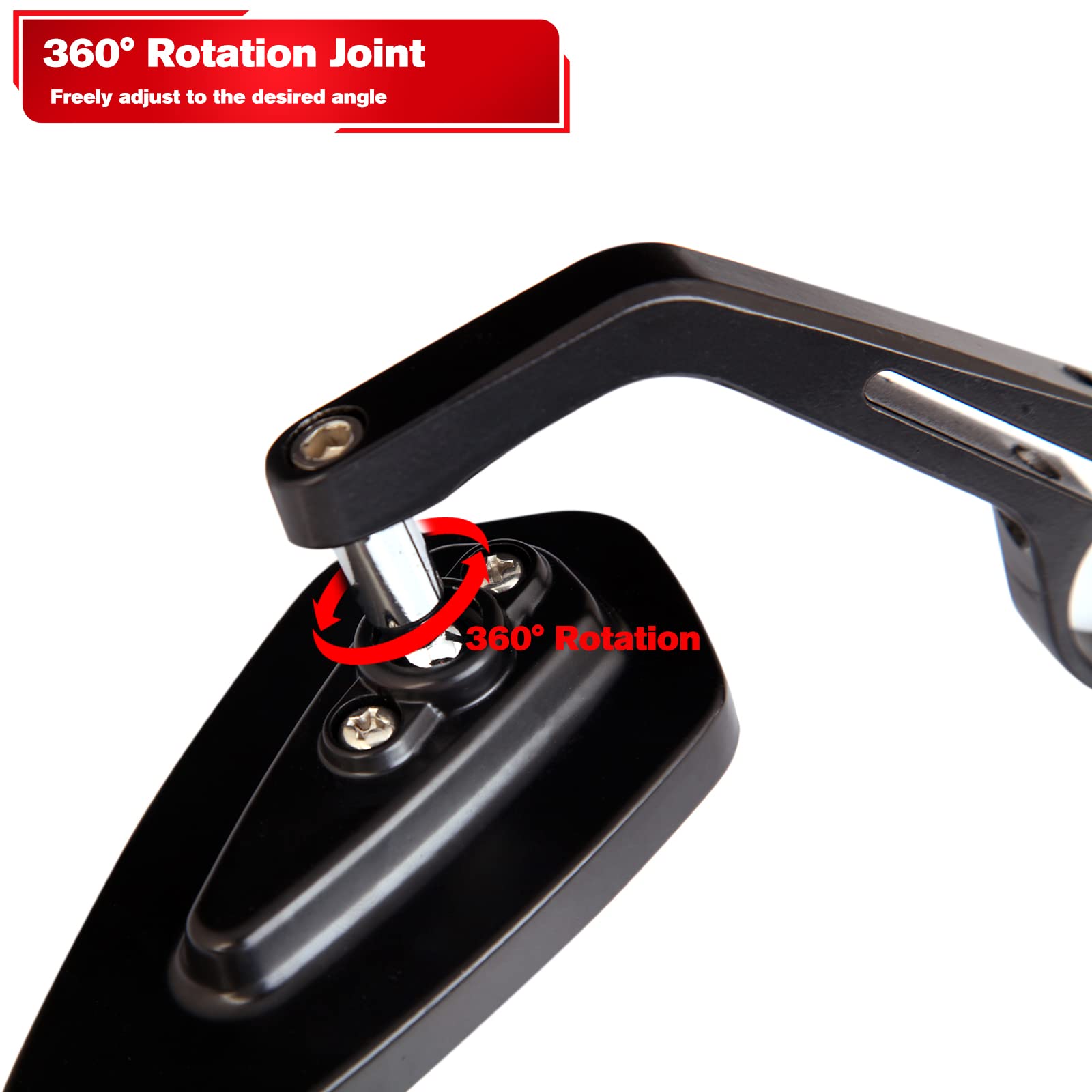 Universal Black Motorcycle Bar End Side Mirrors - Compatible with Honda, Suzuki, Yamaha, Kawasaki, Victory & Harley Davidson - Perfect for Cruisers, Scooters & Street Bikes - Enhances Safety & Style on the Road