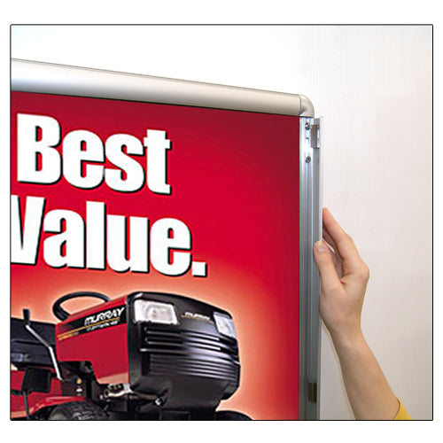Economy Slim Metal 1 Inch Wide Poster Snap Frame 24x30 Inches with Radius Corners - Black & Silver Finishes for Home, Office, and Retail Displays